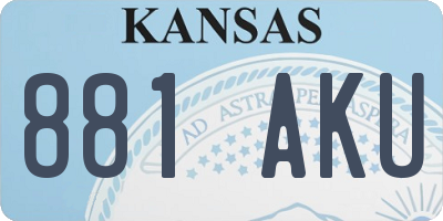 KS license plate 881AKU