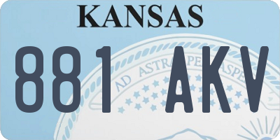 KS license plate 881AKV