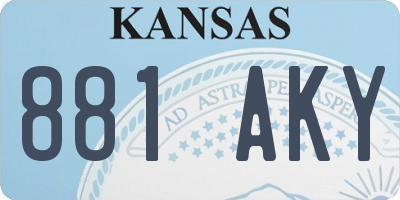 KS license plate 881AKY