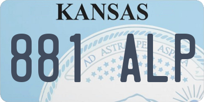 KS license plate 881ALP