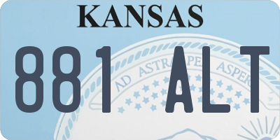 KS license plate 881ALT