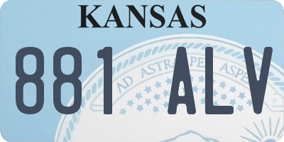 KS license plate 881ALV