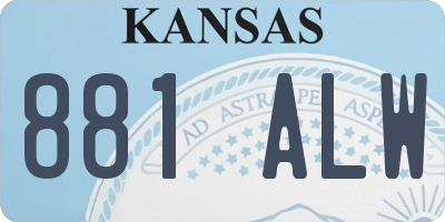KS license plate 881ALW