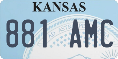 KS license plate 881AMC