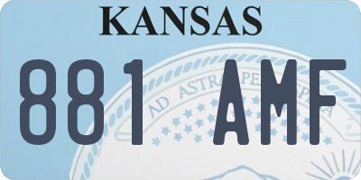 KS license plate 881AMF