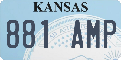 KS license plate 881AMP