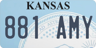 KS license plate 881AMY