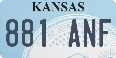KS license plate 881ANF