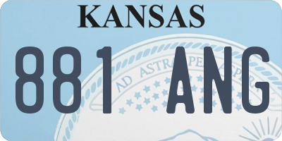 KS license plate 881ANG