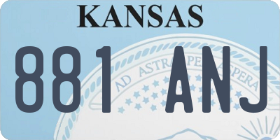 KS license plate 881ANJ