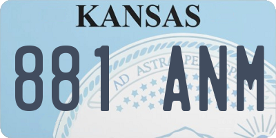 KS license plate 881ANM
