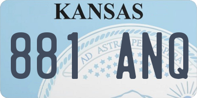 KS license plate 881ANQ