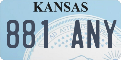 KS license plate 881ANY