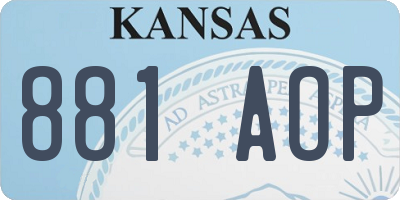 KS license plate 881AOP