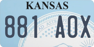 KS license plate 881AOX