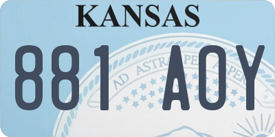 KS license plate 881AOY