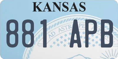 KS license plate 881APB