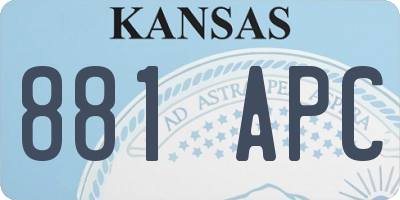 KS license plate 881APC