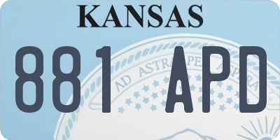 KS license plate 881APD
