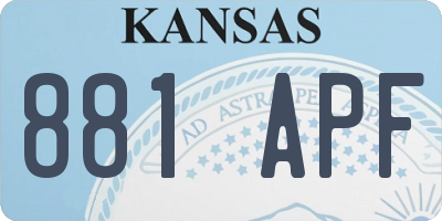 KS license plate 881APF