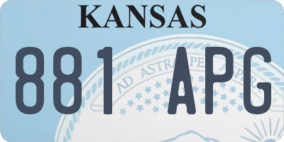 KS license plate 881APG