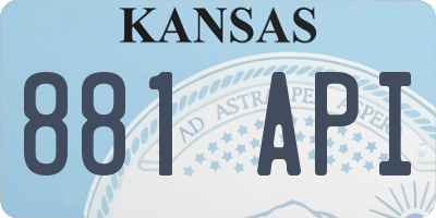 KS license plate 881API