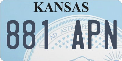KS license plate 881APN
