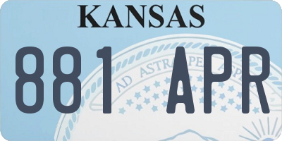 KS license plate 881APR