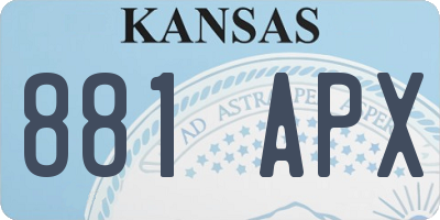 KS license plate 881APX
