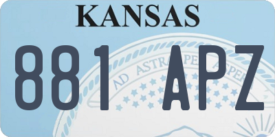 KS license plate 881APZ