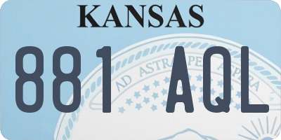 KS license plate 881AQL