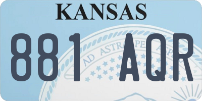 KS license plate 881AQR