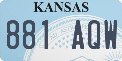 KS license plate 881AQW