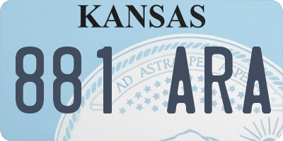 KS license plate 881ARA