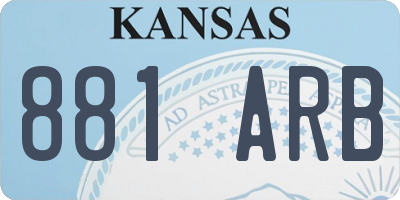 KS license plate 881ARB