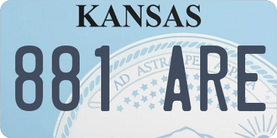 KS license plate 881ARE