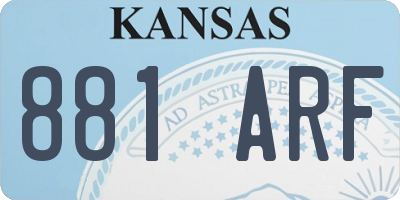 KS license plate 881ARF