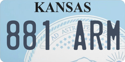 KS license plate 881ARM