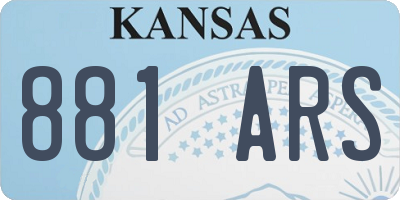 KS license plate 881ARS