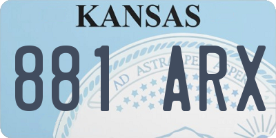 KS license plate 881ARX