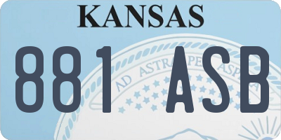 KS license plate 881ASB