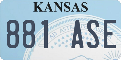 KS license plate 881ASE