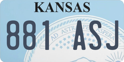 KS license plate 881ASJ