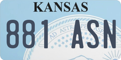 KS license plate 881ASN