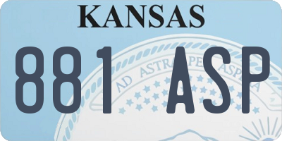 KS license plate 881ASP