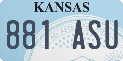 KS license plate 881ASU