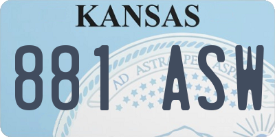 KS license plate 881ASW