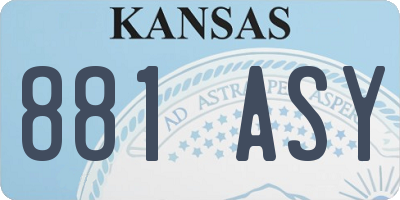 KS license plate 881ASY