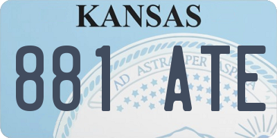 KS license plate 881ATE