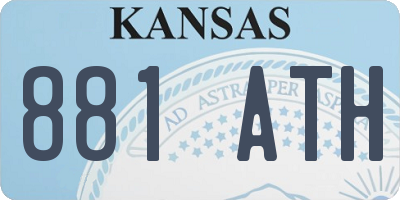 KS license plate 881ATH